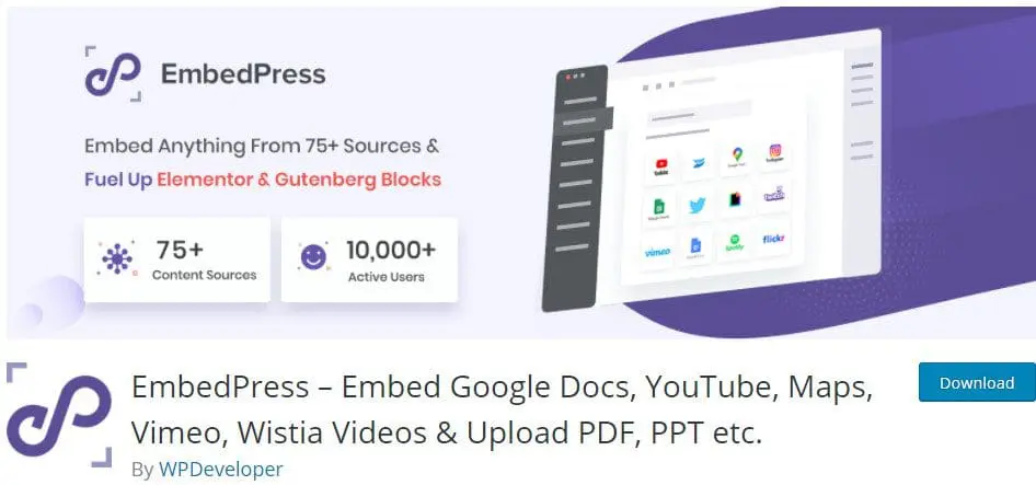 Pluginul EmbedPress pentru WordPress