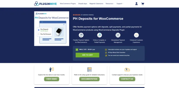 WooCommerce Deposits by PluginHive - Bright Plugins WooCommerce-aanlegplaatsen door PluginHive
