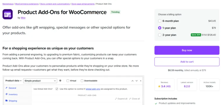 Complementos de productos de WooCommerce