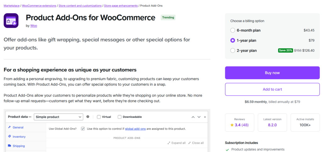 WooCommerce Product Add-Ons