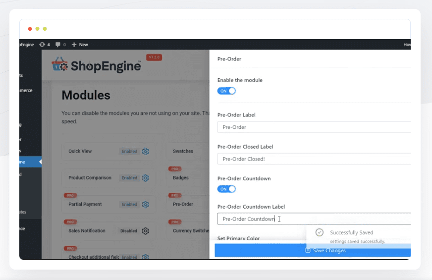 Plugin WP Preorder de la ShopEngine