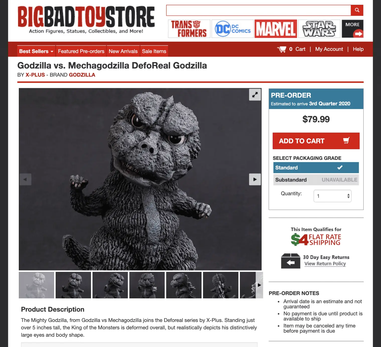 Big Bad Toy Store folosind pluginurile PreOrders