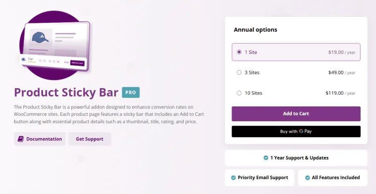 Producto Sticky Bar - Bright Plugins