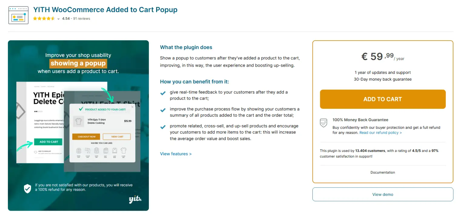 YITH WooCommerce Added to Cart Popup