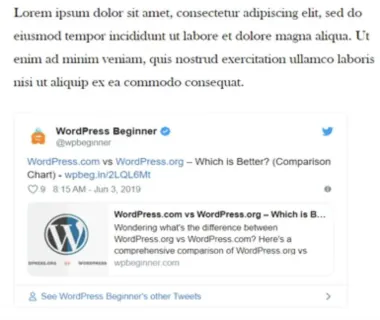 Intégration de tweets