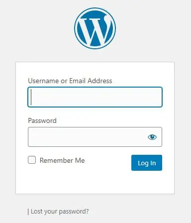 pagina de conectare WordPress