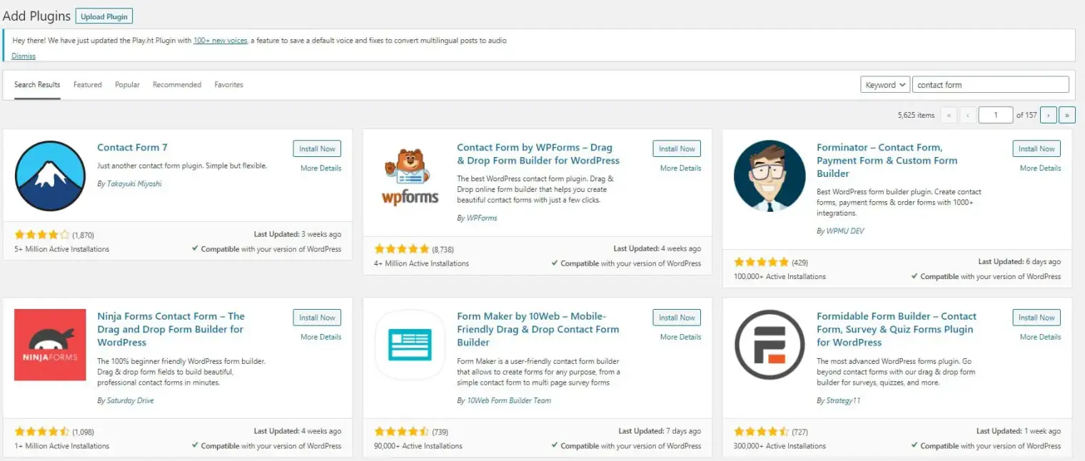 plugin de formular de contact WordPress