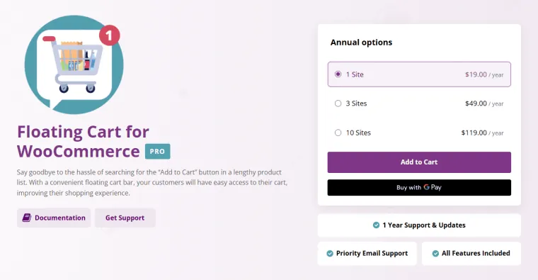 Chariot flottant WooCommerce par Bright Plugins