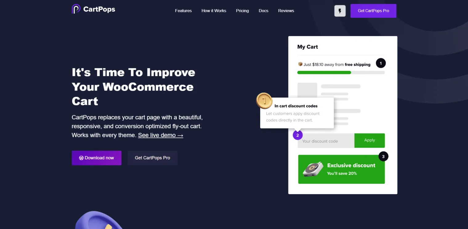 CartPops - WooCommerce Ajouter au panier Popup + Panier latéral