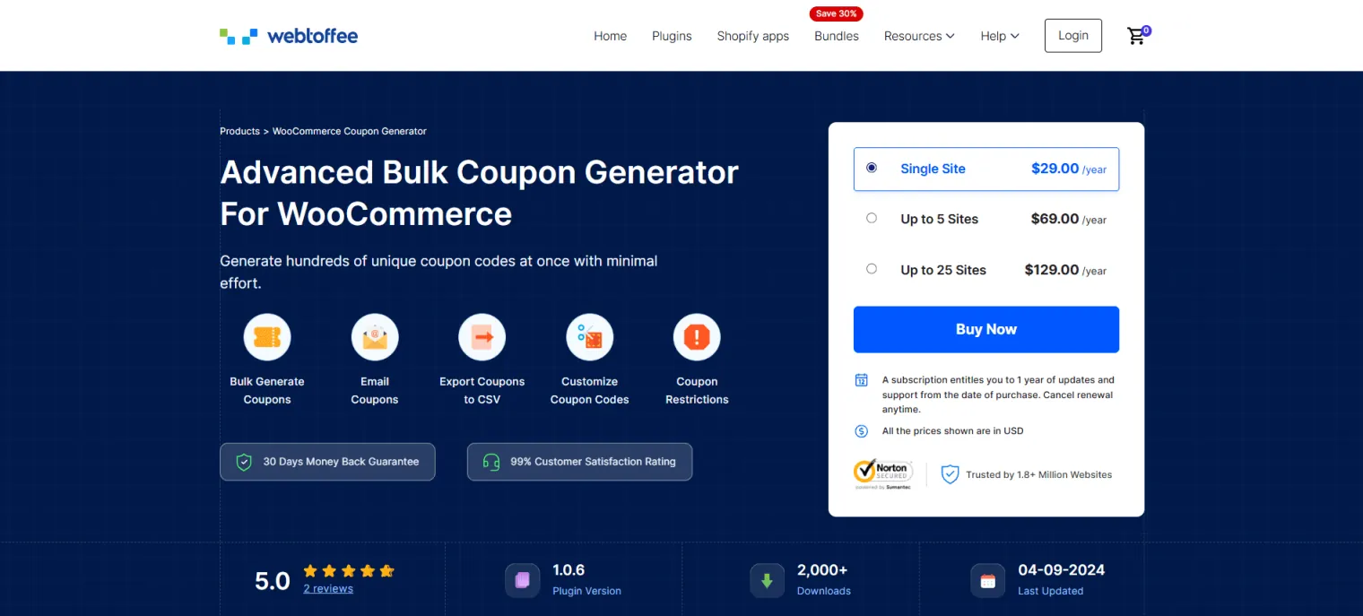 Générateur de coupons en vrac WebToffee
