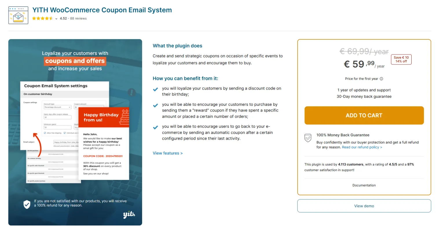 Système d’e-mail de coupon YITH WooCommerce
