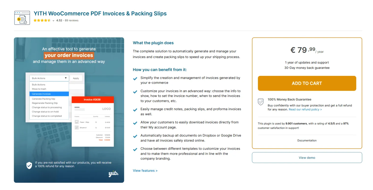 YITH WooCommerce PDF Faturas Guias de Remessa
