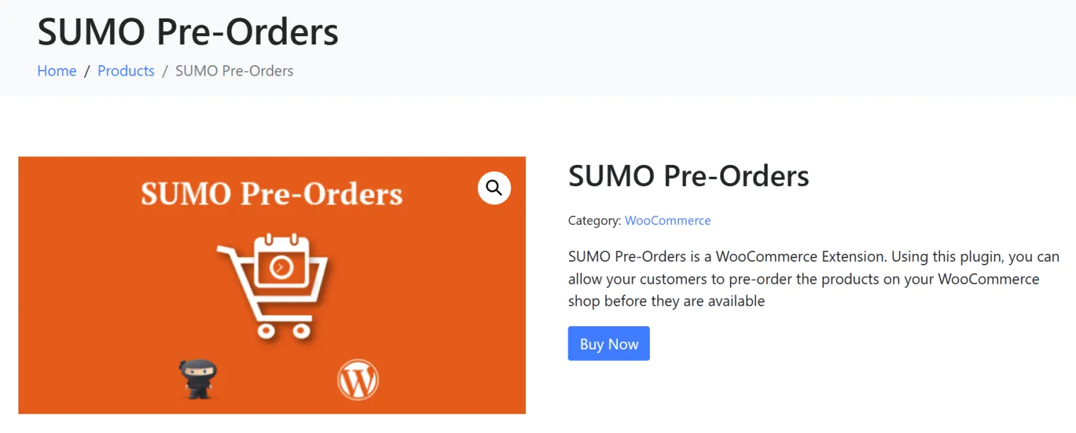 Pedidos anticipados de SUMO