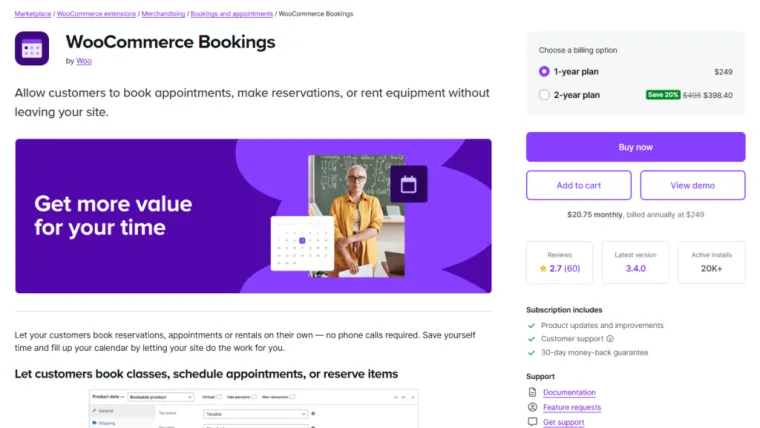 WooCommerce Bookings - Bright Plugins WooCommerce Bookings