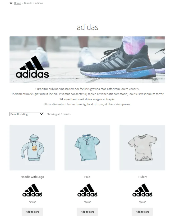 Bright Brands For Woocommerce: brands page
