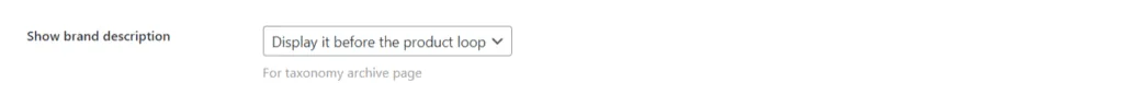 Marques lumineuses pour Woocommerce: Show brand description