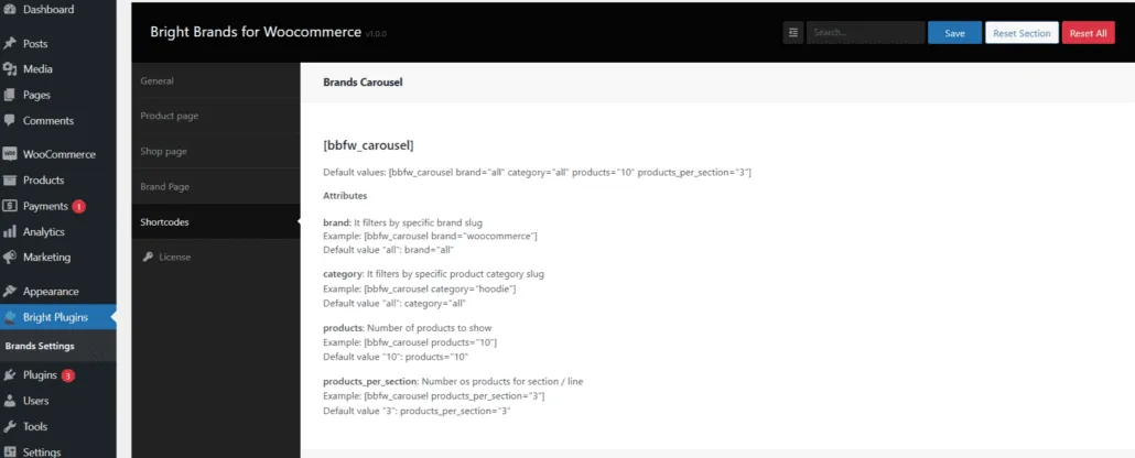 Marques lumineuses pour Woocommerce: Brands carousel plugins