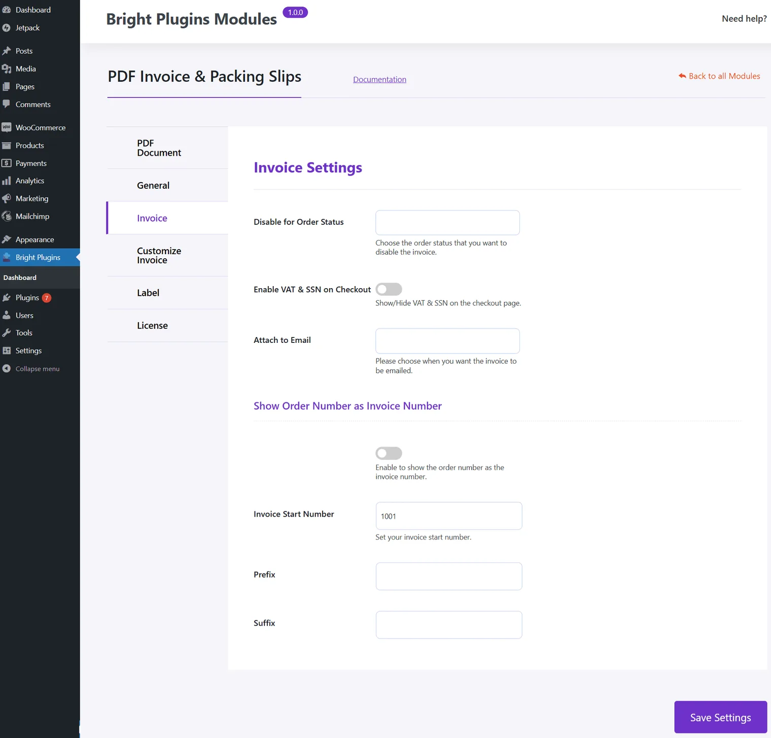 PDF Invoice and Packing Slips: Option Invoice pdf invoice