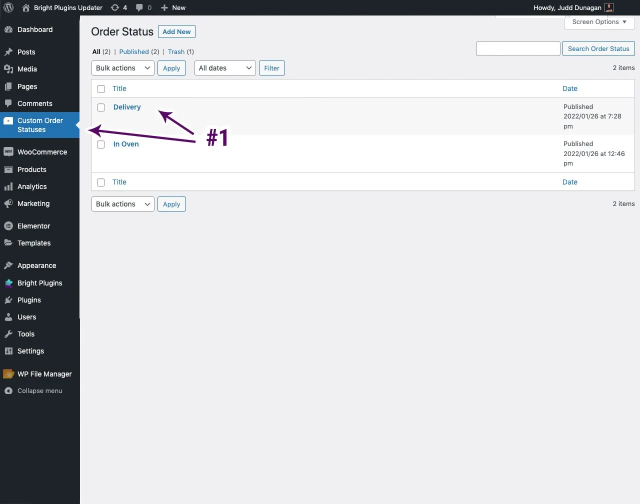Custom order status settings: step 5 10 Edit