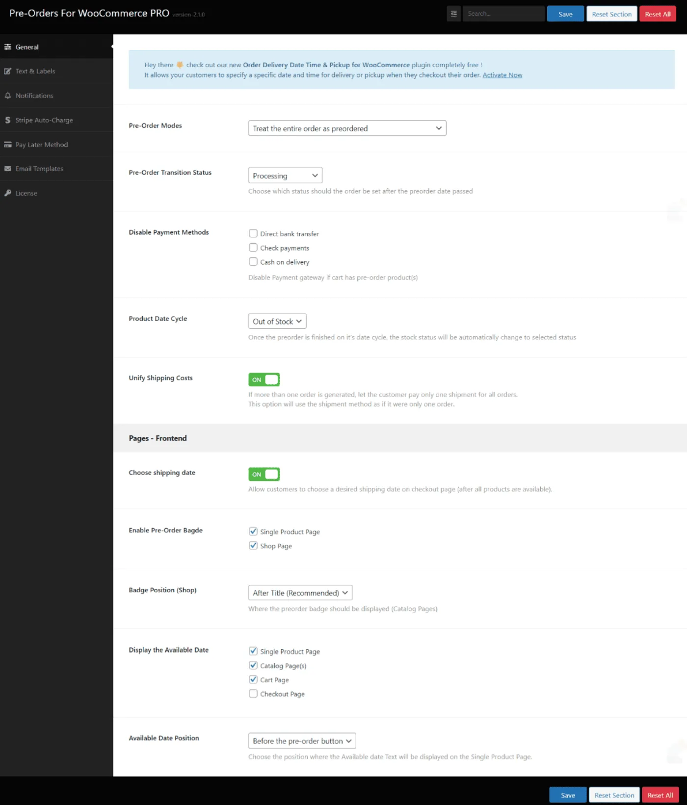 Pre-ordini per WooCommerce: Default configuration preorders premium
