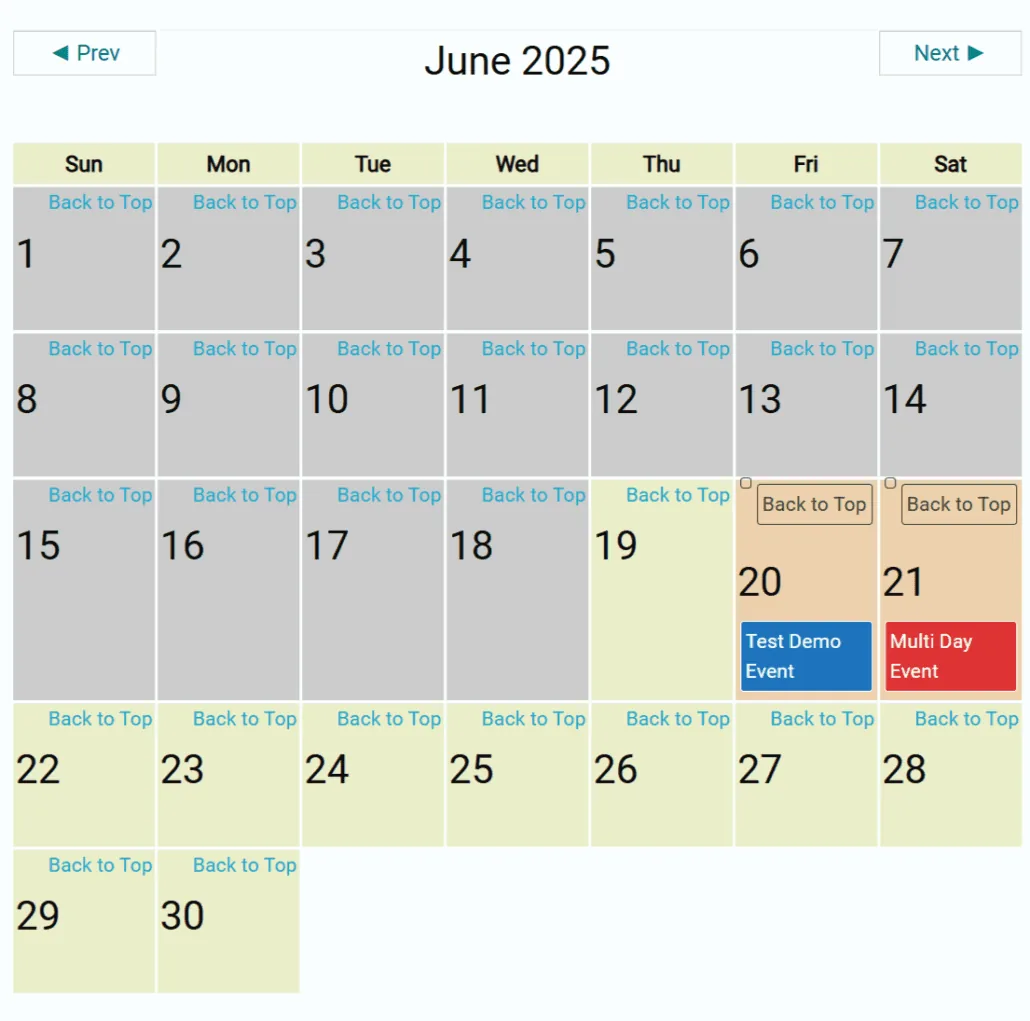 Quick Event Manager: Event Calendar