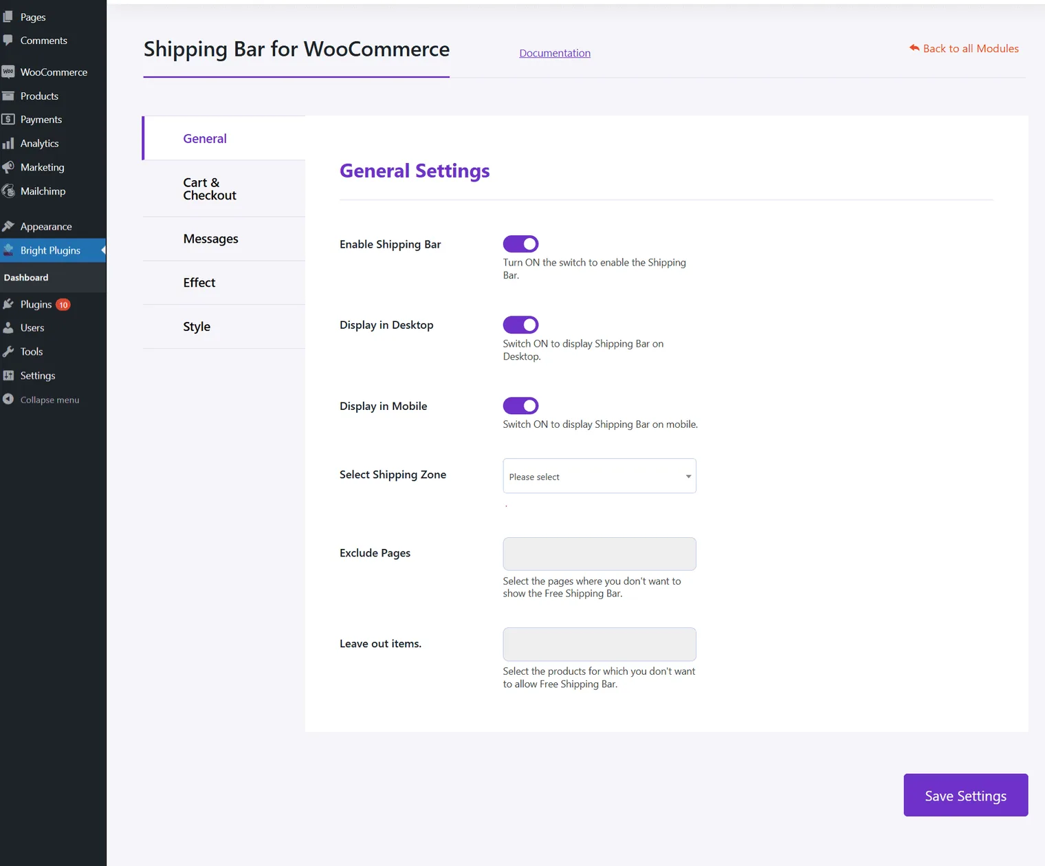 Shipping Bar for WooCommerce: Shipping bar for woo general