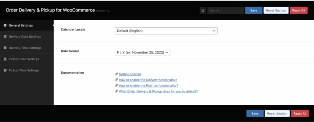 Consegna e ritiro dell'ordine: General settings order delivery