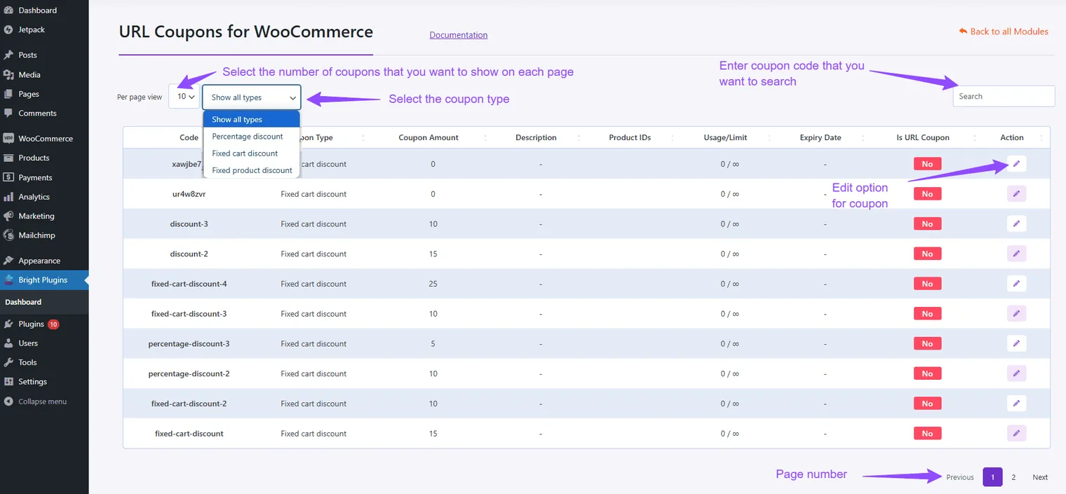 Cupones de URL para WooCommerce: General url coupons