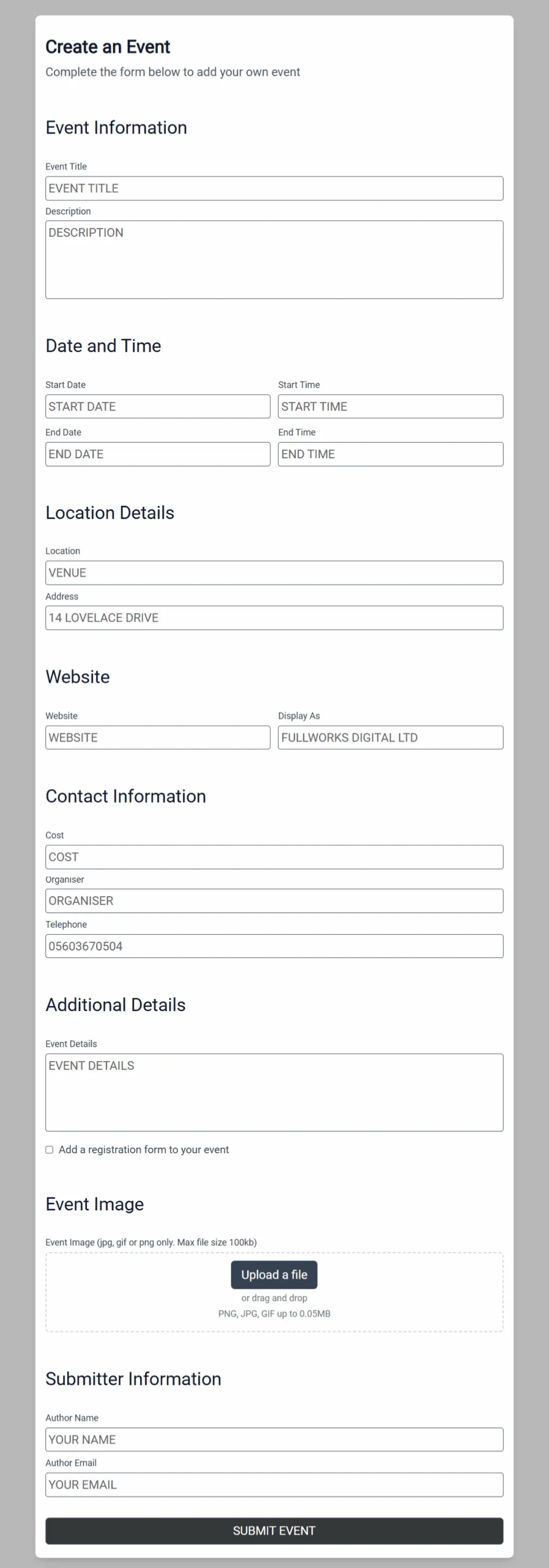 Quick Event Manager: Guest Event Create an Event 1 scaled