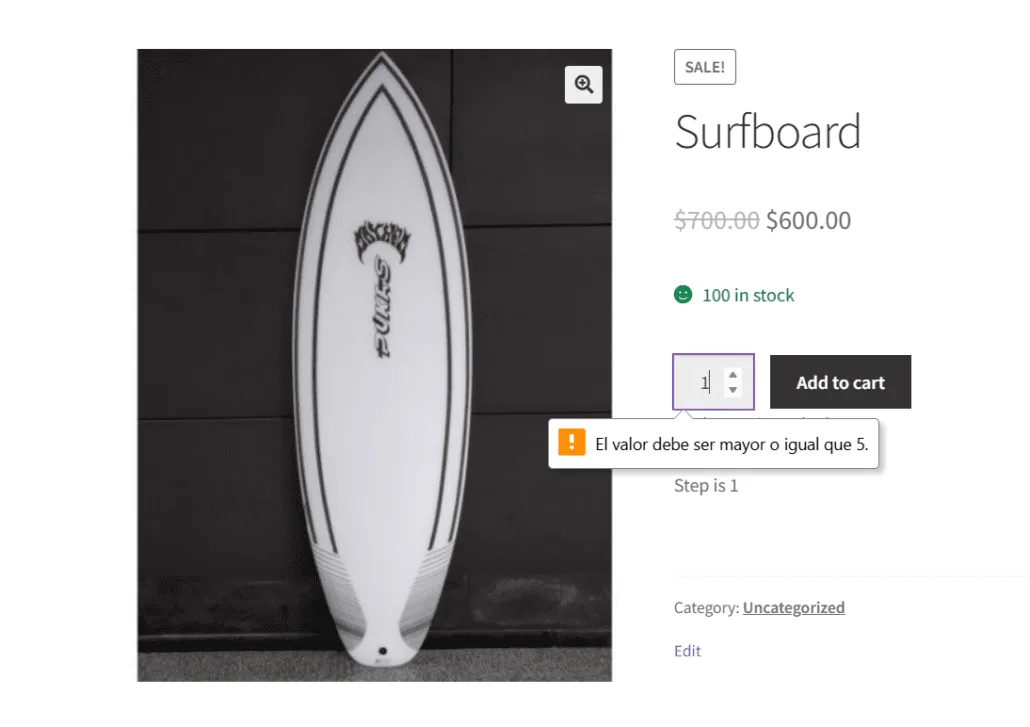 Min/Max Quantities for WooCommerce: Table surf note fail