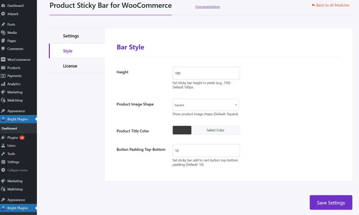 Product Sticky Bar: Style stycky bar for woo