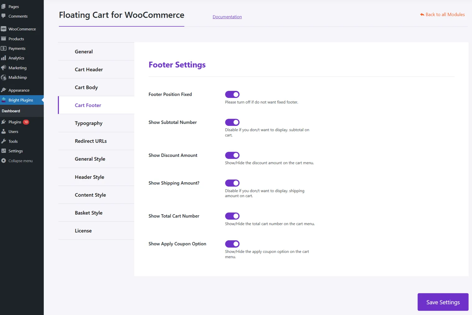 Floating Cart for WooCommerce: Cart footer floating 1