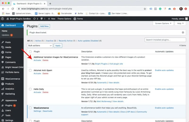 General Docs: Variation Images for WooCommerce activate 800x519.