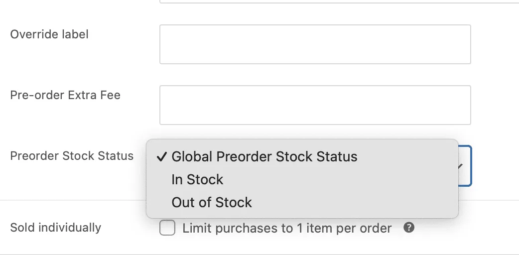 Pre-ordini per WooCommerce: global preorder stock status