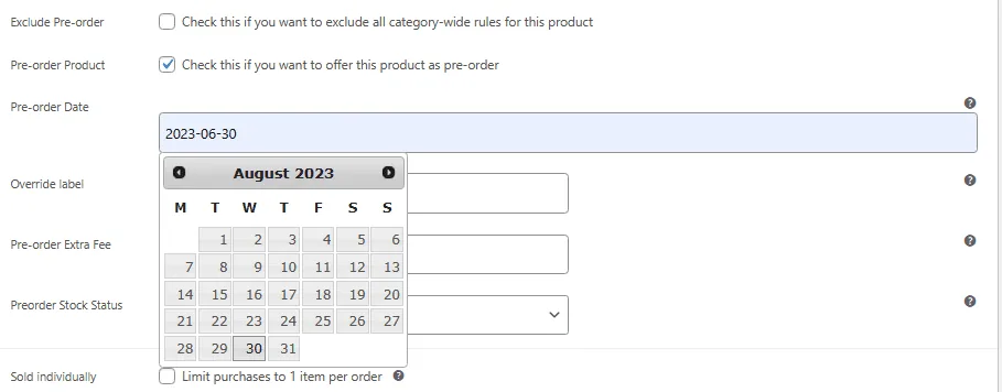 Précommandes pour WooCommerce: image4