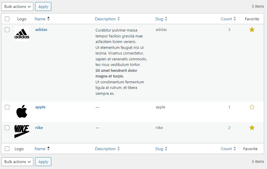 Bright Brands For Woocommerce: taxon brands