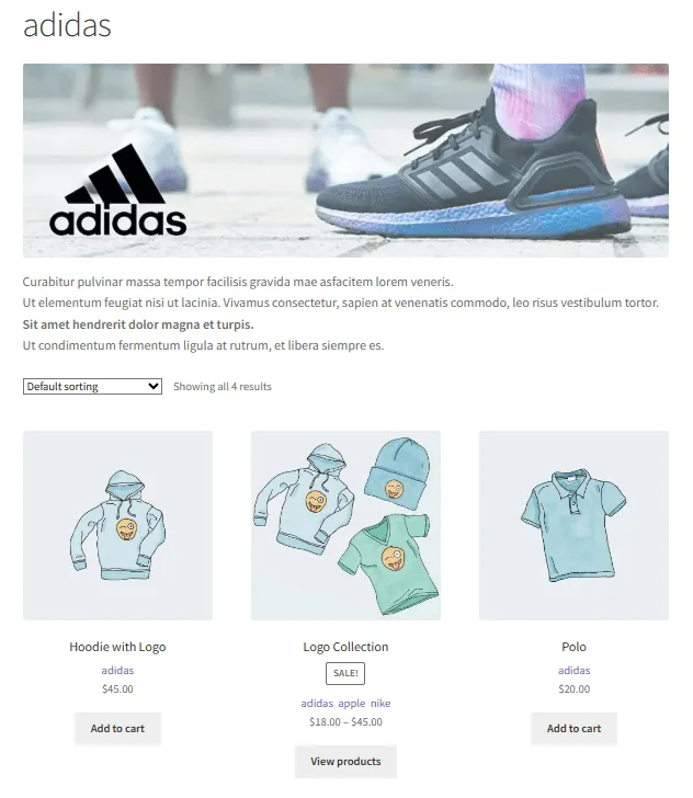 Marchi luminosi per Woocommerce: Banner brands for brand page 1