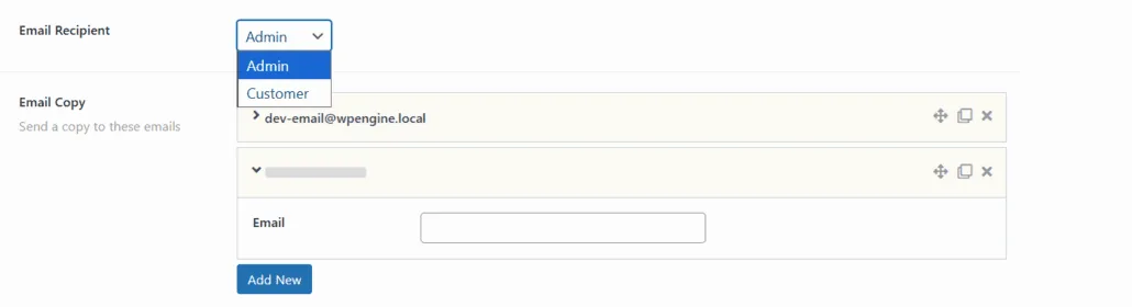 Administrador de estado de pedidos personalizados: Email recipient custom order status manager