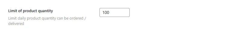 Lieferung und Abholung von Bestellungen: general limit delivery slot qt