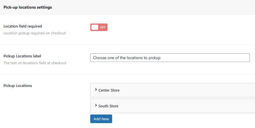 Consegna e ritiro dell'ordine: pickup locations set