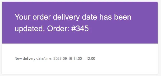 Consegna e ritiro dell'ordine: admin update delivery email
