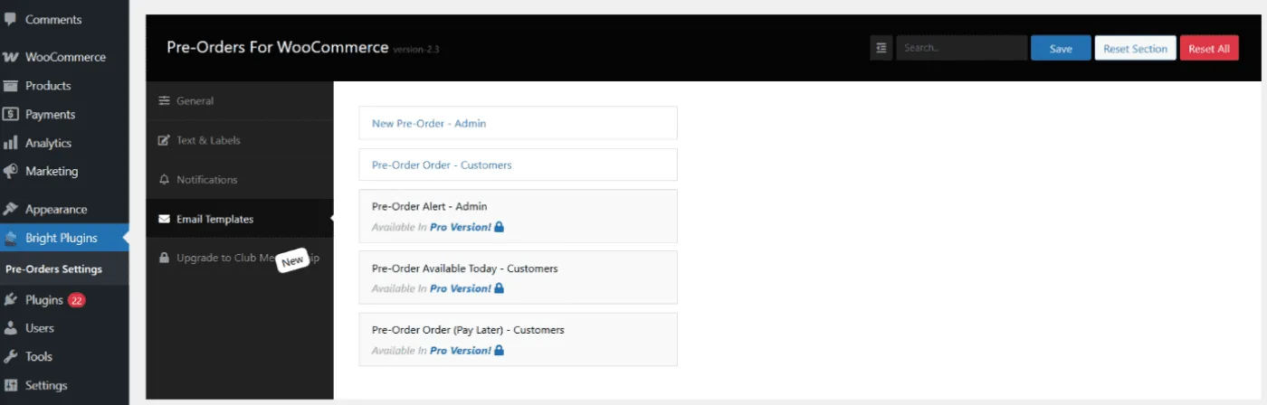 Pre-Orders for WooCommerce: Emails template 1