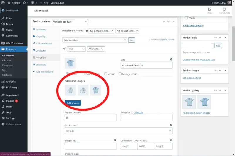 Imágenes de variación adicionales para WooCommerce: Image added