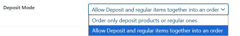 Deposits for WooCommerce: Deposit mode 1
