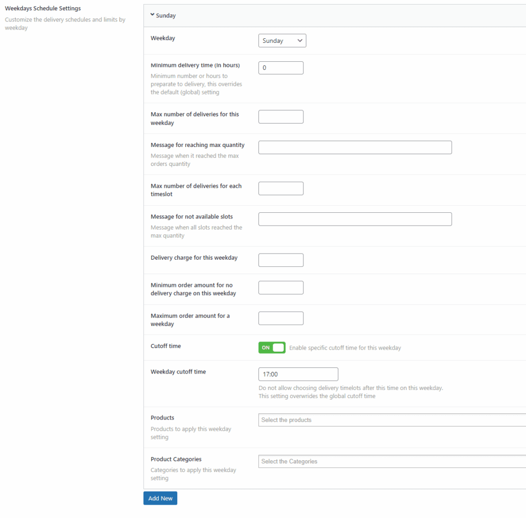 Weekdays-Shedules-Settings - Bright Plugins