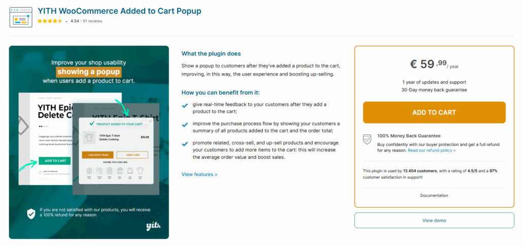 YITH WooCommerce Added to Cart Popup