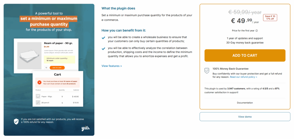 YITH WooCommerce Minimale Maximale Hoeveelheid