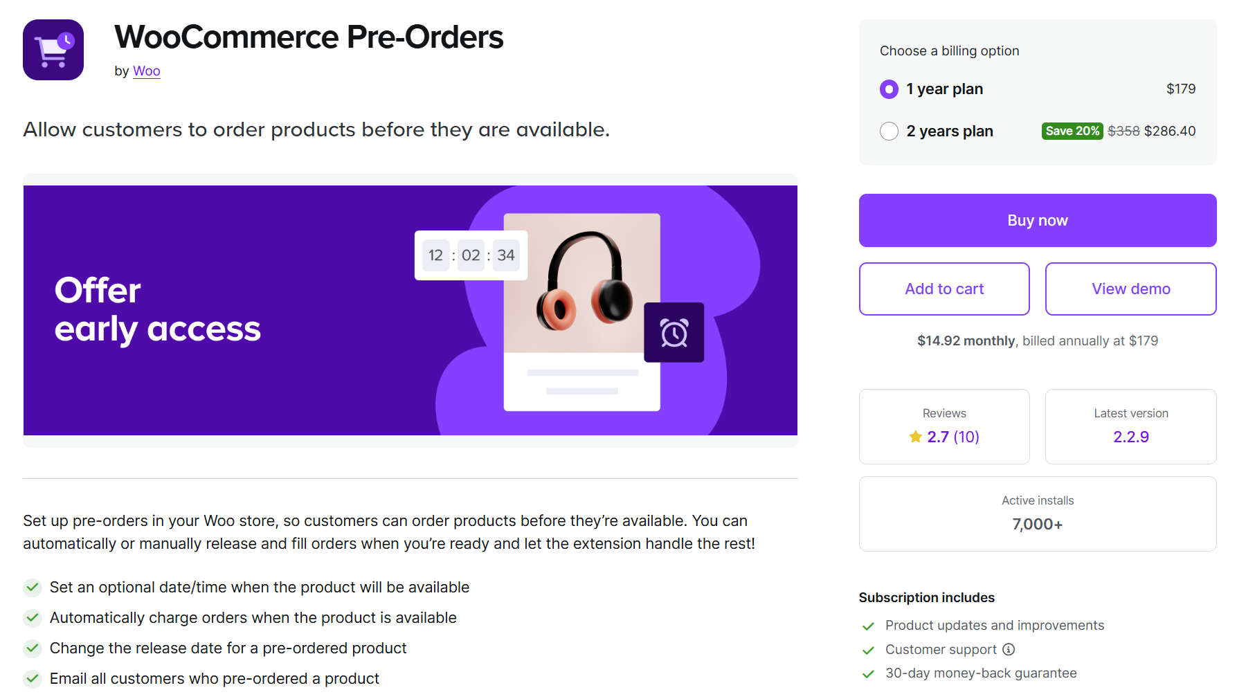 WooCommercecomによるWooCommerce予約注文