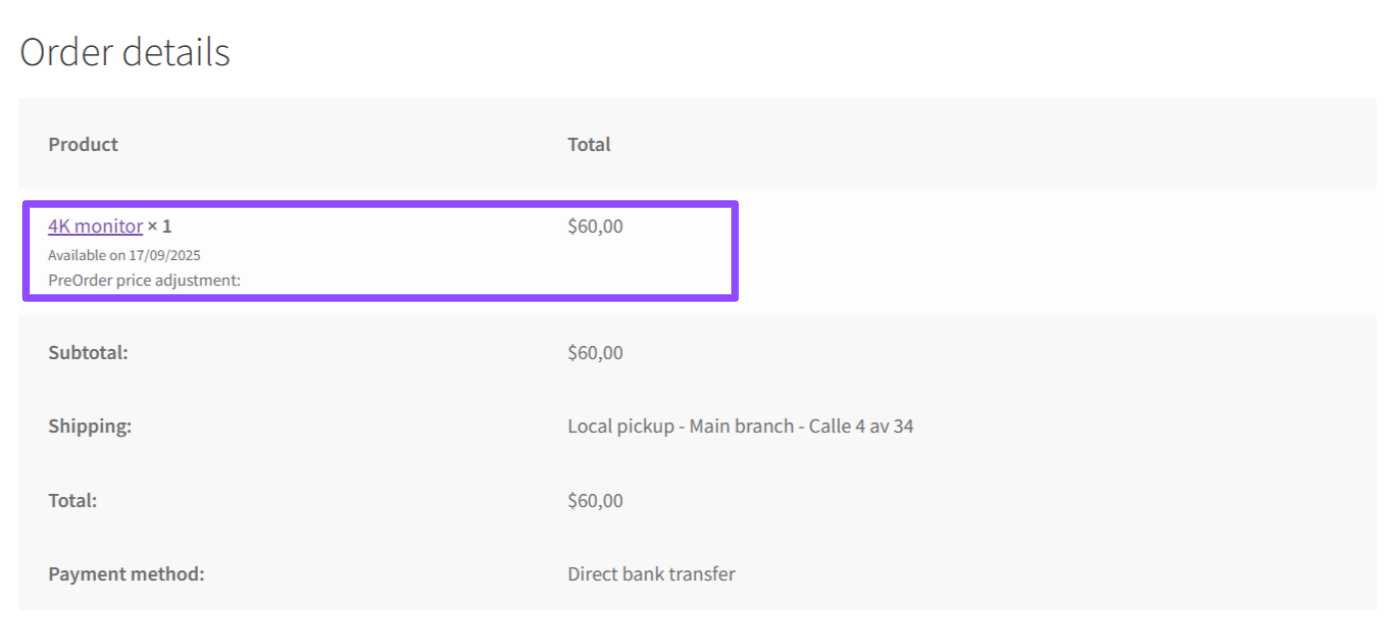 Order-details-preorders - Bright Plugins