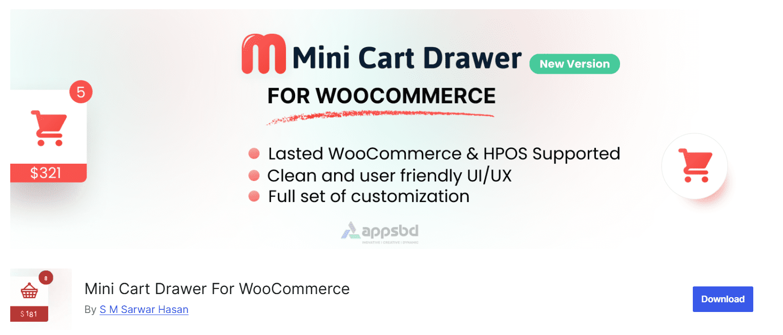 - Bright Plugins Mini Cart Drawer For WooCommerce